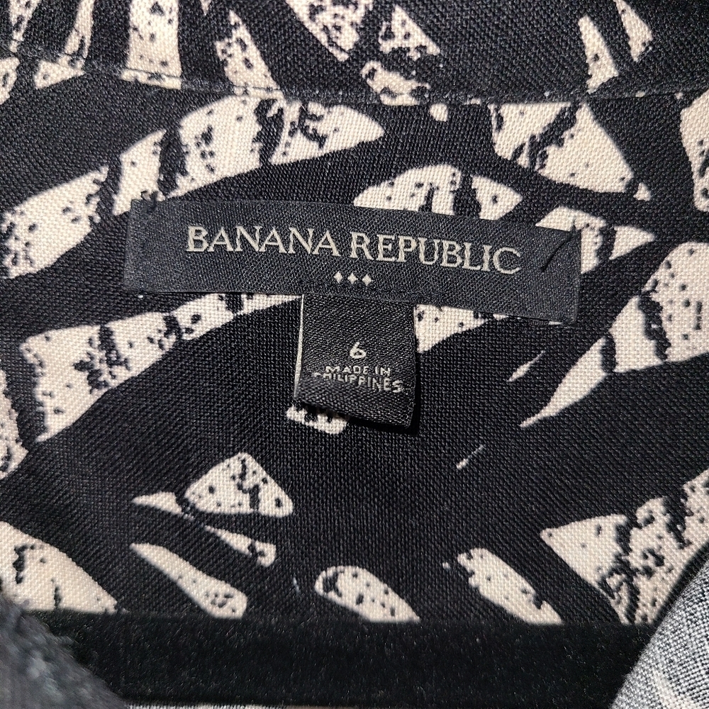 Banana Republic‎ Linen Blend Printed Front Button Dress Size 6